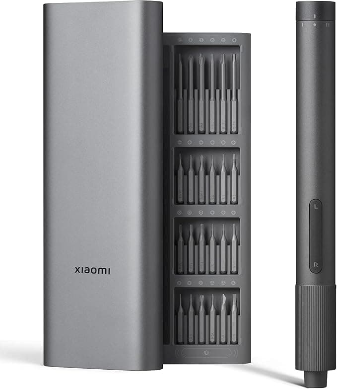 Xiaomi | Electric Precision Screwdriver | 2 Speed Adjustable Torque | 24 Screwdriving Bit - Magnetic Container | 170rpm Powerful Motor Speed | 350mAh Battery | for Laptops, Mobiles | S2 Steel | Grey on Amazon.ae - Price Tracker