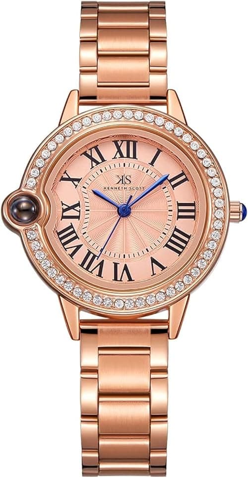 Kenneth Scott Women's Quartz Movement Watch, Analog Display and Stainless Steel Strap - K22530-RBKK, Rose Gold on Amazon.sa - Price Tracker
