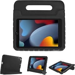 ProCase Kids Case for iPad 10.2 inch 9th 2021/ 8th 2020/ 7th 2019/ iPad Air 10.5" 2019/ iPad Pro 10.5, Shockproof Convertible Handle Stand Cover Light Weight Kids Friendly Case for iPad 9/8/7 -Black | Ultra-light shockproof robust protective case with kickstand, convertible handle and stand function - Amazon.ae Price Tracker