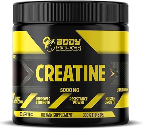 Creatine Monohydrate Powder by Body Builder - 5000mg - 100% Micronized Creatine - for Enhancing Energy, Strength & Muscle Growth for Men & Women - Vegan (60 Serv, Unflavored) on Amazon.ae - Price Tracker