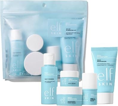 e.l.f. SKIN Jet Set Hydration Kit, Travel Friendly Hydrating Skincare Set, Face Cleanser, Balm, Moisturiser, Eye Cream and Night Cream, Vegan and Cruelty-Free - Best Deal Finder