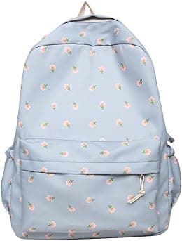 2024 Kawaii Floral Print Backpack with Pendant Preppy Backpack Cottagecore Bag Coquette Aesthetic Backpack Daypack - Best Deal Finder