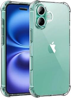 TR-PLANET Clear Case for iPhone 16, Air Cushion Soft Silicone Cover, Reinforced Corners Anti-Scratch Slim Fit Flexible TPU Bumper Phone Case Cover for iPhone 16, Clear - Amazon.ae Price Tracker