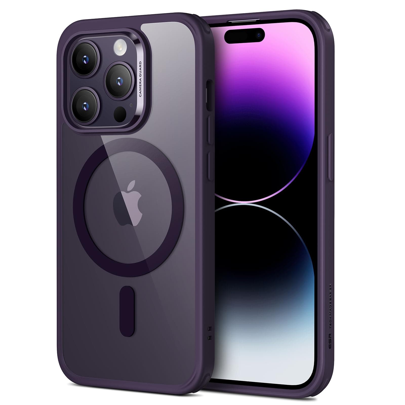 ESR for iPhone 14 Pro Max Case, MagSafe Phone Case Supports Magnetic Wireless Charging, Shockproof Military-Grade Protection, Smooth Grip, Classic Hybrid Cover for iPhone 14 Pro Max, Clear Purple on Amazon.ae - Price Tracker
