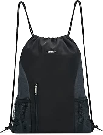 WANDF Drawstring Backpack Sports Gym Sackpack with Mesh Pockets Water Resistant String Bag for Women Men on Amazon.ae - Price Tracker