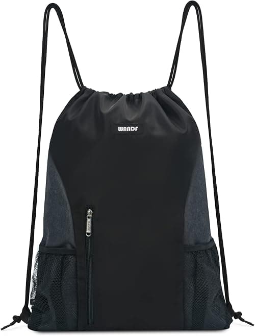 WANDF Drawstring Backpack Sports Gym Sackpack with Mesh Pockets Water Resistant String Bag for Women Men on Amazon.ae - Price Tracker