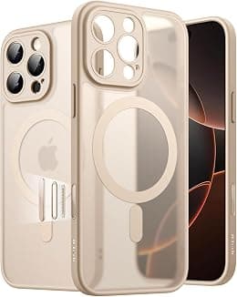 JETech Magnetic Case for iPhone 16 Pro 6.3-Inch with Camera Control Button, Compatible with MagSafe, Translucent Matte Back Slim Shockproof Phone Cover (Desert Titanium) - Best Deal Finder