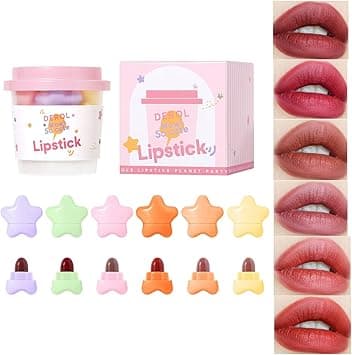 6-Color Mini Lipstick Set, High-Pigment Candy Matte Multicolor Red Lipsticks, Waterproof, Long-Lasting, Non-Stick Cup Capsule Lip Gloss Set, Gift for Women & Girls on Amazon.ae - Price Tracker
