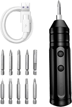MAKINGTEC Cordless Rechargeable Screwdriver, 1200mAh 3.7V Cordless Screwdriver Rechargeable, with 10 Magnetic Bits Electric Screwdriver Sets, Forward and Reverse Rotate (Standard) على Amazon.ae - متتبع الأسعار
