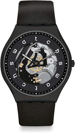 Swatch White Side Quartz Black Skeleton Dial Men's Watch SS07B101, Black, Quartz Movement on Amazon.ae - Price Tracker