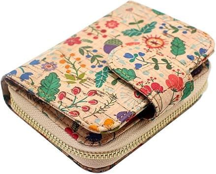 Boshiho Vegan Cork Wallet: Women's Zipper Pocket Wallet Purse with Card Holder Coin Purse Eco-Friendly Vegan Gift for Vegetarians Women Ladies Girls, Multi Color 03, 12.5 * 2.5 * 11cm on Amazon.ae - Price Tracker