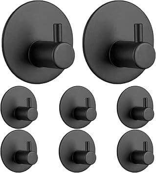 Stainless Steel Wall Hooks, 3M Adhesive Hooks, Endurance Wall Hook, Towel Hook, Waterproof Rod, Suitable for Bathroom, Kitchen, Home, Office [8 Pack] - Amazon.ae Price Tracker