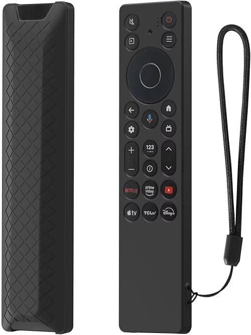 SKEIDO Case Compatible with TCL RC923A / TCL RC813A, Anti-Drop and Anti-Collision, Elastic Silicone Lightweight Shockproof Remote Protective Cover with Lanyard for RC923A/RC813A Remote Control (Black) on Amazon.ae - Price Tracker