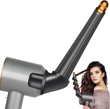 Conical Long Barrels Attachment for Dyson Hair Dryer, 0.78-1.4in Adaptor to Create Professional Curls and Waves, Hair Styling Tool, Gold - متتبع أسعار Amazon.sa