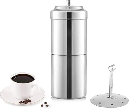 South Indian Filter Coffee Maker 300 ML,4-6 Cups Stainless Steel Coffee Maker, Drip Coffee Brewer, Madras Kaapi Kappi, Coffee Decoction Maker on Amazon.ae - Price Tracker