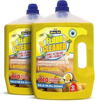 Silver Pot Lemon Floor Cleaner Liquid – Twin Pack (2x3L) Antibacterial Surface Cleaning Solution with Refreshing Lemon Scent for Tiles, Marble, Wood, and Laminate Floors on Amazon - Best Deal Finder
