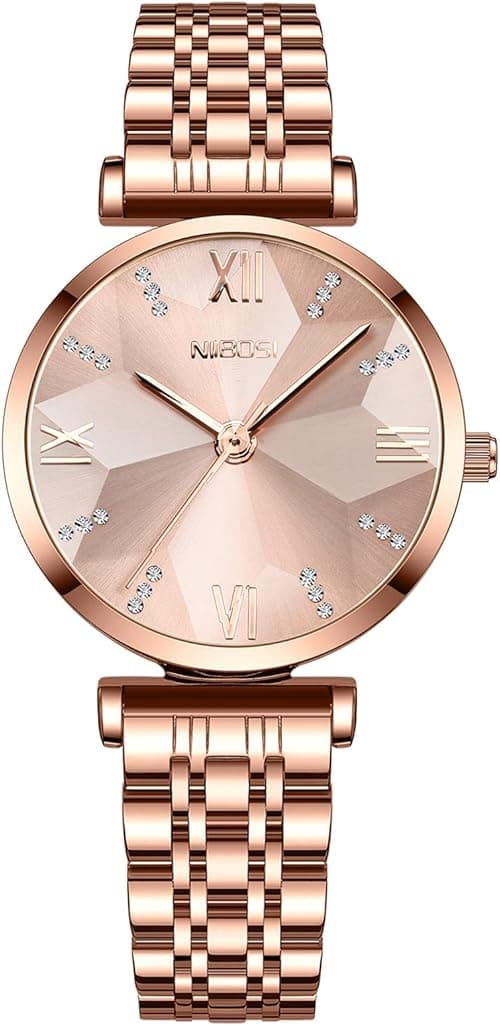 NIBOSI Watches For Women Analog Rose Gold Small Dial Women's Watches for Girls&Miss&Ladies Diamond Studded with Stylish Watches Waterproof on Amazon.ae - Price Tracker