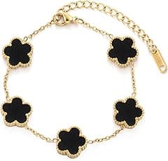 TICVSS Four Leaf Clover Bracelet for Women 18K Gold Plated Stainless Steel Lucky 4 Leaf Link Bracelet Jewelry Gift for Women - Amazon.ae Price Tracker
