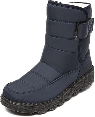 Snow Boots, Women's Warm Plush Lined Ankle Wellies Winter Waterproof Non-Slip Rubber Strong Grip Hiking Flat Classic Short Boots for Outdoor Hiking Ski Holidays Snowboard,Blue,38 EU على Amazon.ae - متتبع الأسعار