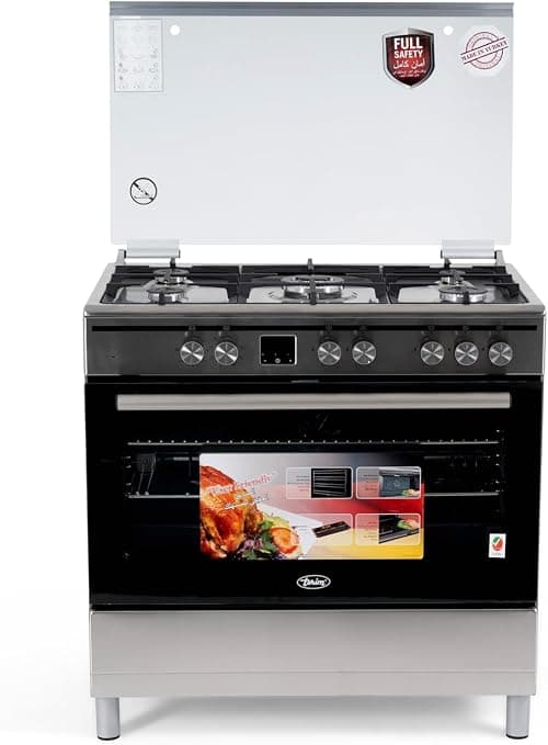 Terim 90X60 Combination Cooker, 5 gas burners, Stainless Steel, TERGE96ST, 1 Year Warranty على Amazon.ae - متتبع الأسعار