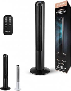 Empire 41 Inch Tower Fan with LED Display, 50W Quiet Vertical Standing Fan with 3 Speeds, Cooling Fan with Timer Function, 75° Oscillating Fan for Home, Living Room & Office (Black-01) on Amazon.ae - Price Tracker