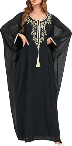 ODIZLI Muslim Abaya for Women Long Dresses Dubai Pendant Bat Sleeves Turkey African Caftan Vest - متتبع أسعار Amazon.sa