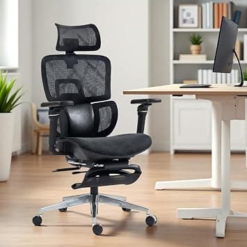 LAIAN Executive Ergonomic Office Chair with 360° Magic 6D Armrest,3D Headrest,Breathable Mesh High Back Computer Chair Home desk chair with 3-zone Lumbar Support,Foot Rest,Aluminum alloy base,black on Amazon.ae - Price Tracker