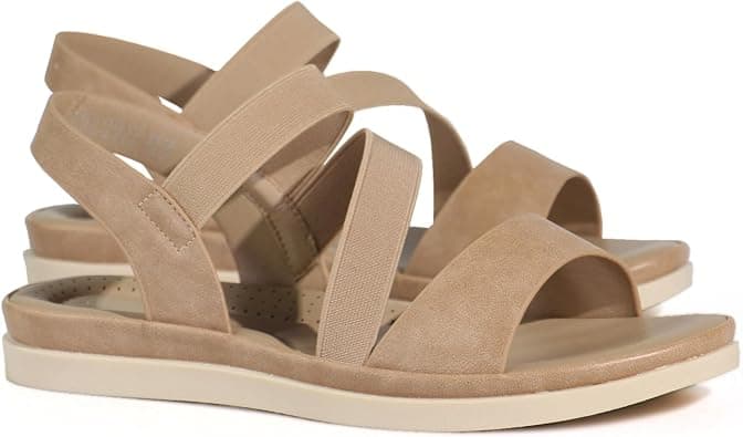 Monami Women's Flat Sandals - Open-Toe Casual Sandals for Women, Lightweight Comfortable Summer Sandals for Girls & Ladies, Soft Straps & Cushioned Footbed for Beach, Travel, and Everyday Wear on Amazon.ae - Price Tracker