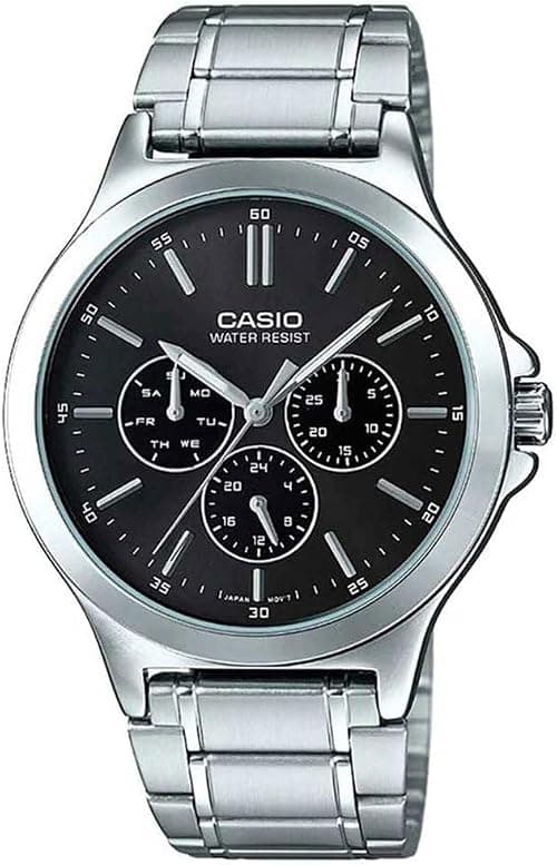 Casio Watch Men'sAnalog Multi Hands Black Dial Stainless Steel Band on Amazon.sa - Price Tracker
