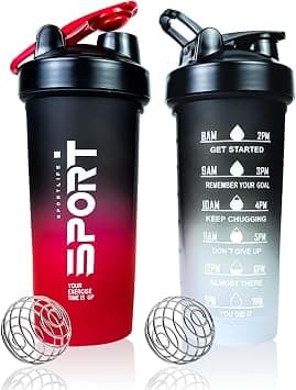 Shaker Bottle for Protein Shake Mixes BPA-Free Leak Proof Water Blender Gym Cup 600ml - Best Deal Finder