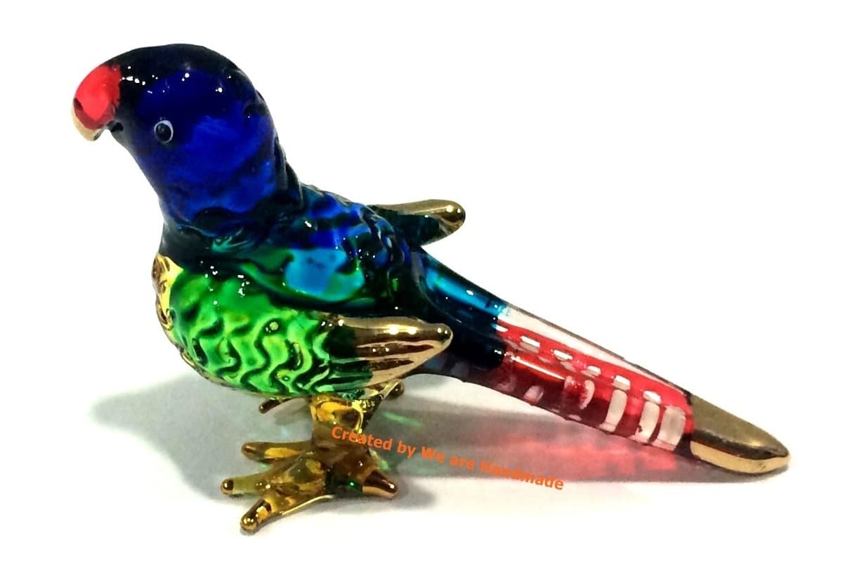 Handmade Mini 2" Parrot Blown Glass Art Animal Figurine, Bird Figurines, Collectible Figures, Tiny Ornament, Miniature Cool Stuff Model P2016-1 on Amazon.ae - Price Tracker