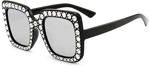 Ms. Diamond-studded Sunglasses Block UV Sunglasses Fashion Wild Sunglasses for Women (Color : Silver) on Amazon.ae - Price Tracker
