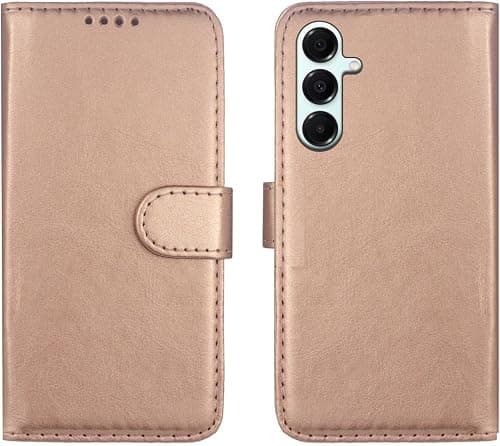 MAU Case for Samsung Galaxy A17 5G Phone Case, Rose Gold PU Leather Flip Wallet Phone Stand Case Cover with 2 Slot Card Holder and Magnetic Closure for Samsung Galaxy A17 5G Case - (Rose Gold) على Amazon.ae - متتبع الأسعار
