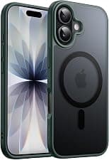 JETech Magnetic Case for iPhone 17 6.3-Inch Compatible with MagSafe, Translucent Matte Back Slim Minimalist Shockproof Phone Cover (Dark Green) - Best Deal Finder