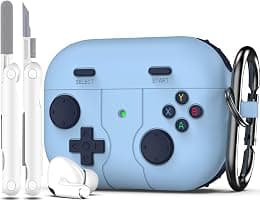 R-fun AirPods Pro 2nd/1st Generation Case Cover with Cleaner Kit, Classic Handheld Game Console Design Case Soft Skin Silicone Protective for Apple AirPods Pro Case 2023/2022/2019 - Blue - Best Deal Finder