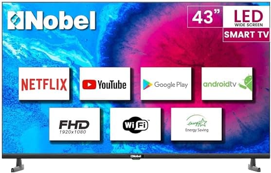 Nobel Led - Flat Frame Less Black 43 Inches Fhd Smart Android Dvbt2 Ntv43Fhd على Amazon.ae - متتبع الأسعار