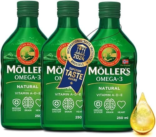 Möller's Omega 3 Cod Liver Oil | Dietary Supplement with EPA, DHA, Vit A, D and E | High Purity Natural | 165 Year Old Brand | Superior Taste Award | Neutral Taste | 250 ml x 3 on Amazon.ae - Price Tracker