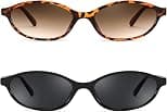 FEISEDY Retro Oval Cat Eye Sunglasses for Women 90s Narrow Lightweight Shades Y2k Trendy Sun Glasses B0257 - Best Deal Finder