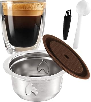 Reusable Pods, Stainless Steel Refillable Coffee Capsules for Vertu Machine, ONLY Compatible with Vertu pop & Vertu next, with 1 Pcs Reusable Silicone Lids, Scoop, Brush, Ashtray, (7.77oz) على Amazon.ae - متتبع الأسعار