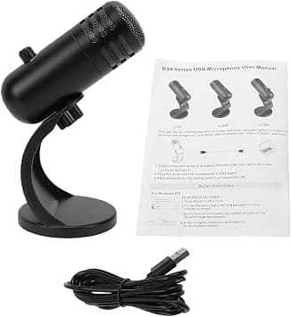 Keenso USB Condenser Microphone, ABS Desktop Gaming Microphone with Intelligent Noise Cancellation, Omnidirectional Pickup, 100Hz to 10KHz for Podcast Streaming Recording على Amazon.ae - متتبع الأسعار