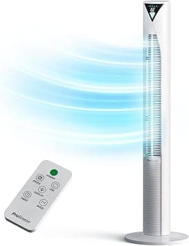 Pro Breeze 20dB Silent Tower Fan with Remote Control, Powerful 45W Energy Fan, 4 Modes, 12H Timer, 46" Large Bladeless Tower Fan, Advanced Sleep Mode, Front Display, 70° Oscillation - Amazon.ae Price Tracker