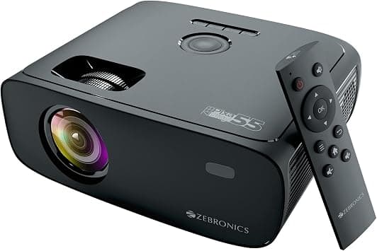 ZEBRONICS New Launch PIXAPLAY 55, Smart Projector, 8000 Lumens, 4K Support, 150 Inch Screen Size, Quad Core Processor, Bluetooth, HDMI, USB, WIFI, mSD, AUX, 1080p Native, APP Support, Miracast on Amazon.ae - Price Tracker