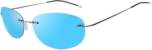 RONSOU Ultraleichte Randlose Reine Titan-bunte Mode Polarisierte Sonnenbrille fr Mnner und Frauen على Amazon.ae - متتبع الأسعار