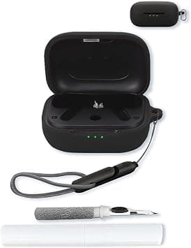 Silicone Case Compatible with EarFun Air Pro 4 with Keychain,Cleaning Kit and Lanyard, Soft Protective Shockproof Cover for EarFun Air Pro 4（2024）-Black على Amazon.ae - متتبع الأسعار