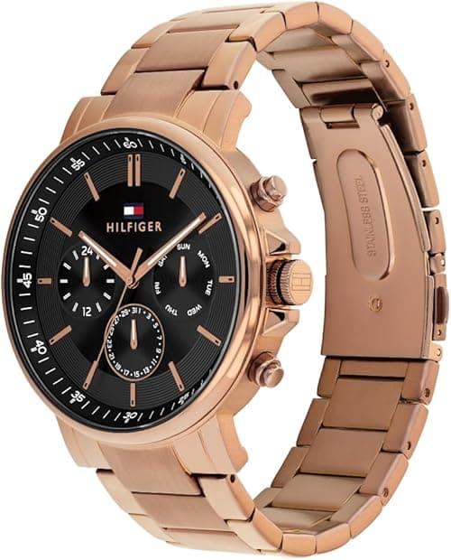 Tommy Hilfiger Analogue Multifunction Quartz Watch for Men with Brown Stainless Steel Bracelet - 1710712 on Amazon.ae - Price Tracker