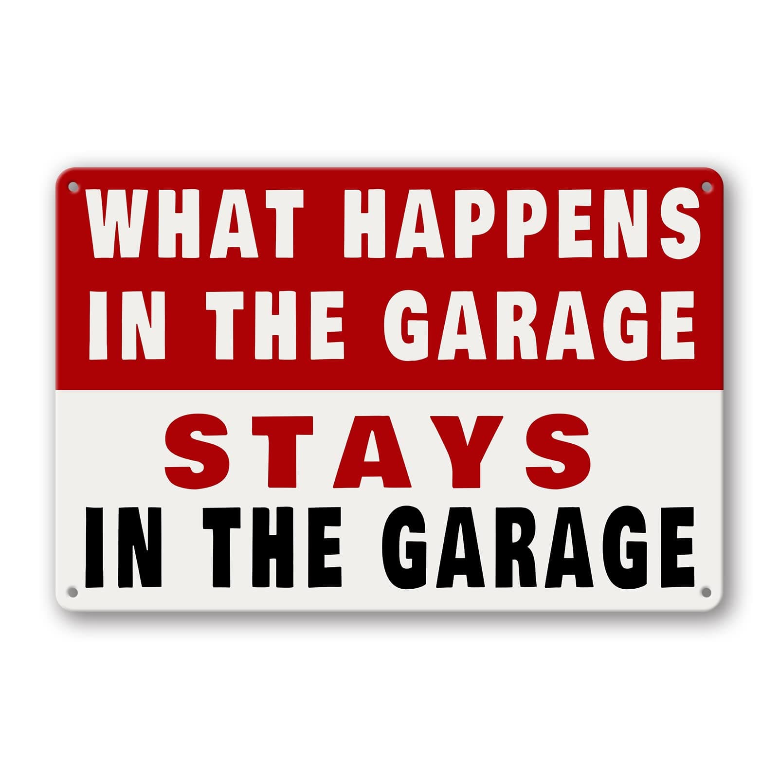 Metal Tin Garage Sign Man Cave Wall Decor For Men What Happens In The Garage Stays In The Garage Signs Funny Room Accessories Home Decorations Bar Signs Garage Rules Garage Stuff Gifts 12 X 8 Inch on Amazon.ae - Price Tracker