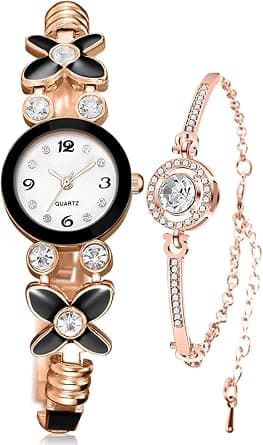 Women's Watches Luxury Vintage Crystal Diamond Bracelet Fashion Waterproof Watch Ladies Fashion Dress Quartz Wrist Watch Stainless Steel Waterproof Gift Watch على Amazon.ae - متتبع الأسعار