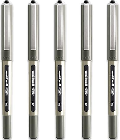 Uni-Ball Eye Fine Rollerball Pen 0.7 Mm Line Ub-157 Black Pack Of 5 on Amazon.ae - Price Tracker