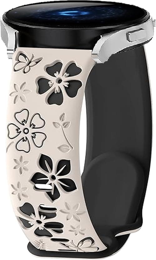 22 mm Replacement Strap for Amazfit Bip 6/5 Unity/Pace, Stratos 3/2/2S, Flower Sport Watch Strap, Silicone Wristbands for Amazfit GTR 4/3/3Pro/2/Helio/Active Max, Balance 2 46 mm على Amazon.ae - متتبع الأسعار