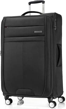 Samsonite Synch Suitcase Check-In Size 67 cm, 4 Spinner Wheels, 100% Polyester, Black|Spacious Interior|Expandable|Wet Pouch|TSA Lock|Inner Mesh Pocket - 3 Years International Warranty على Amazon.ae - متتبع الأسعار